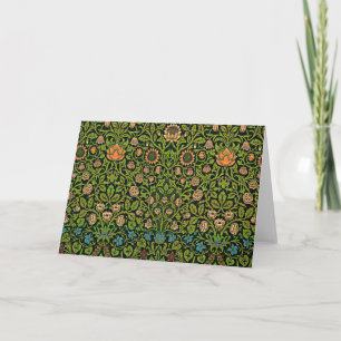 Cartão De Agradecimento William Morris - Columbine, verde escuro, Case-Mat