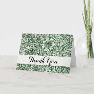 Cartão De Agradecimento william morris marigold verde floral flor