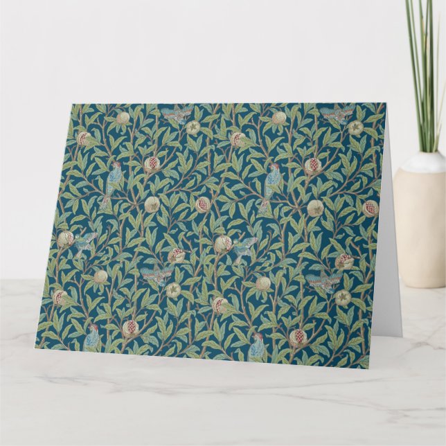 Cartão De Agradecimento William Morris "Pássaro e Romã"  (Frente)