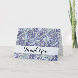 Cartão De Agradecimento William Morris Windrush Padrão Floral Azul