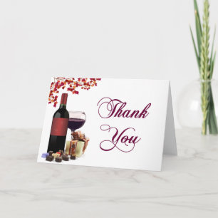 Cartão De Agradecimento Wine & Chocolate Thank You Card