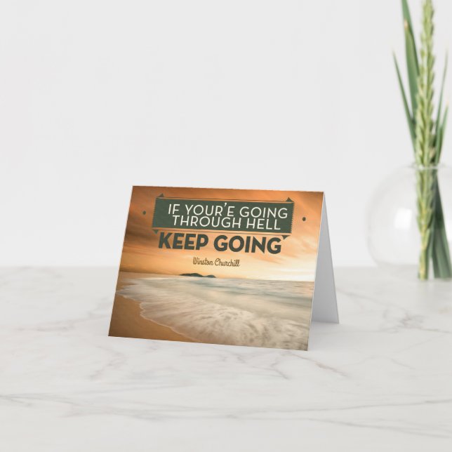 Cartão De Agradecimento Winston Churchill, citação Inspiracional "Continua (Frente)