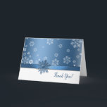 Cartão De Agradecimento Winter Blue & White Snowflake Thank You Cards<br><div class="desc">Winter Blue & White Snowflake Thank You Cards.  Winter Themed Wedding Thank you greeting cards.  Add your own personalized message.  Featuring a royal blue background and white snowflakes. Elegant Winter Themed Wedding Cards.

Contact me for custom design requests.</div>