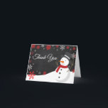 Cartão De Agradecimento Winter Christmas Red Snowman Thank You Card<br><div class="desc">Winter Christmas Red Snowman Thank You Card</div>