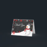 Cartão De Agradecimento Winter Christmas Red Snowman Thank You Card<br><div class="desc">Winter Christmas Red Snowman Thank You Card</div>