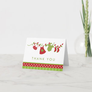 Cartão De Agradecimento Winter Clothesline Thank You Cards