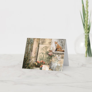 Cartão De Agradecimento Winter Fox Scrapbook Vintage Woodland