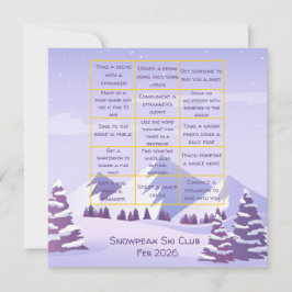 Cartão De Agradecimento Winter Mountains Bachelorette Party Bingo Game