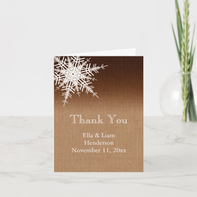Cartão De Agradecimento Winter Ombre Thank You Card (Frente)