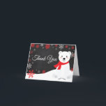 Cartão De Agradecimento Winter Polar Bear Red Snowflake Chalkboard<br><div class="desc">Winter Polar Bear Red Snowflake Chalkboard Thank You Card</div>