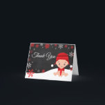 Cartão De Agradecimento Winter Red Snowflake Baby Thank You Card<br><div class="desc">Winter Red Snowflake Baby Thank You Card</div>
