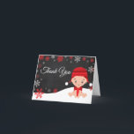 Cartão De Agradecimento Winter Red Snowflake Baby Thank You Card<br><div class="desc">Winter Red Snowflake Baby Thank You Card</div>