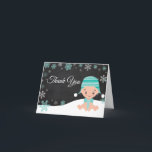 Cartão De Agradecimento Winter Snowflake Baby Teal Thank You Card<br><div class="desc">Winter Snowflake Baby Teal Thank You Card</div>