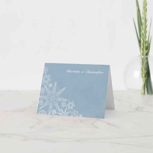 Cartão De Agradecimento Winter Snowflakes Thank You Note Cards (Frente)