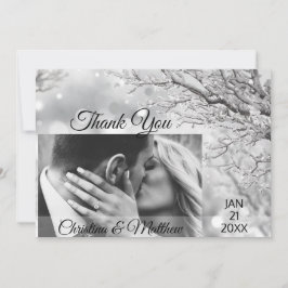 Cartão De Agradecimento Winter Wonderland Wedding Obrigado | FOTO