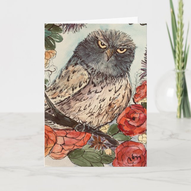 Cartão De Agradecimento Wise Owl greeting card (Frente)