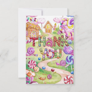 Cartão de agradecimento Wishes Kids Candyland