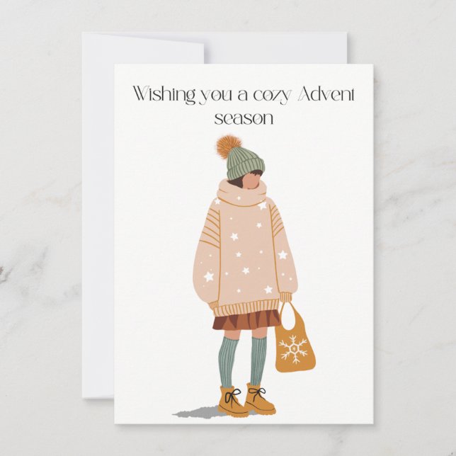 Cartão De Agradecimento Wishing you a cozy Advent season (Frente)