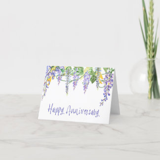 Cartão De Agradecimento Wisteria Blossoms on an Anniversary Card