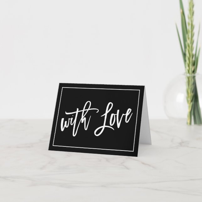 Cartão De Agradecimento WITH LOVE PHOTO CARD modern hand lettered black (Frente)