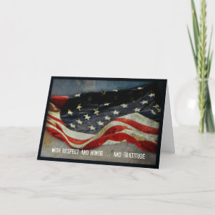 Cartão De Agradecimento With Respect, Honor  - Thank You Veterans Day Card