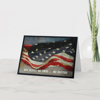 Cartão De Agradecimento With Respect, Honor  - Thank You Veterans Day Card