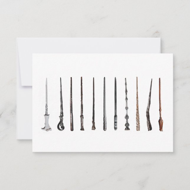 Cartão De Agradecimento Wizard Wands  (Frente)