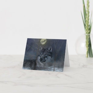 Cartão De Agradecimento Wolf Spirit Moon Night