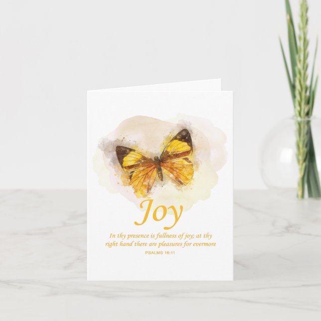 Cartão De Agradecimento Women’s Christian Butterfly Bible Verse: Joy (Frente)