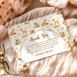 Cartão De Agradecimento Woodland Animals Wild One Birthday