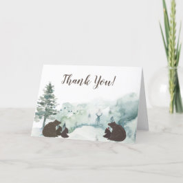 Cartão De Agradecimento Woodland Bear Obrigado