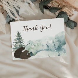Cartão De Agradecimento Woodland Bear Obrigado Mamma & Pappa