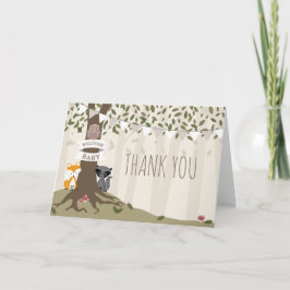 Cartão De Agradecimento Woodland Creatures Neutral Baby Shower Thank You