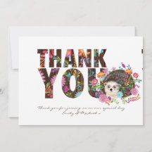 Woodland Hedgehog Obrigado Flores