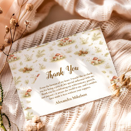 Cartão De Agradecimento Woodland Mushroom Wild One Birthday