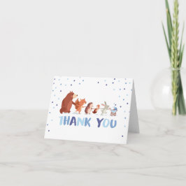 Cartão De Agradecimento Woodland Thank you card Animals Boy Baby shower