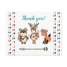 Woodland Tribal Boho Chá de fraldas Obrigado