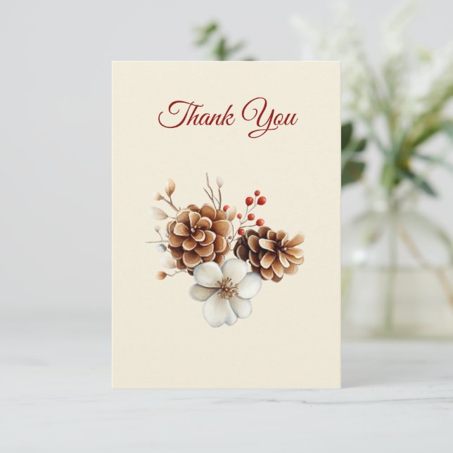 Cartão De Agradecimento Woodland's Christmas (Em pé/Frente)