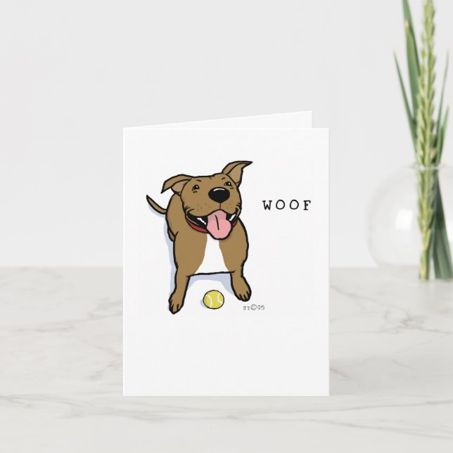Cartão De Agradecimento Woof Dog | Cute Big Brown Dog Thank You (Frente)