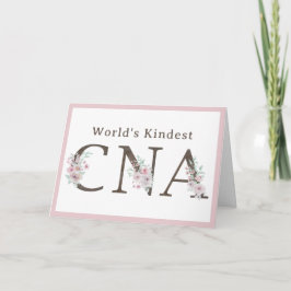 Cartão De Agradecimento World’s Kindest CNA Floral Christmas