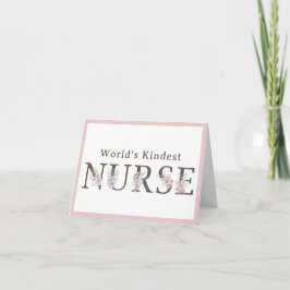 Cartão De Agradecimento World’s Kindest  Nurse Floral Christmas