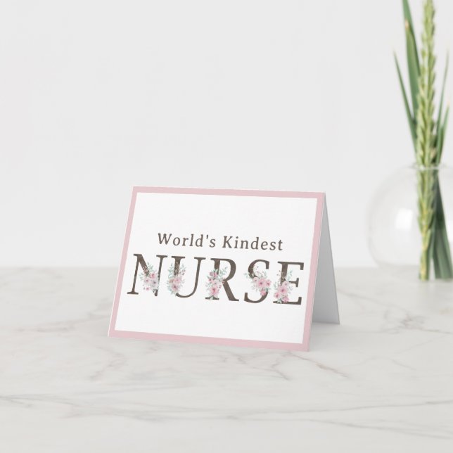 Cartão De Agradecimento World’s Kindest  Nurse Floral Christmas (Frente)