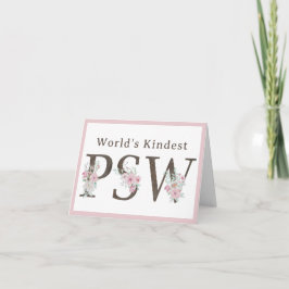 Cartão De Agradecimento World’s Kindest  PSW Floral Christmas