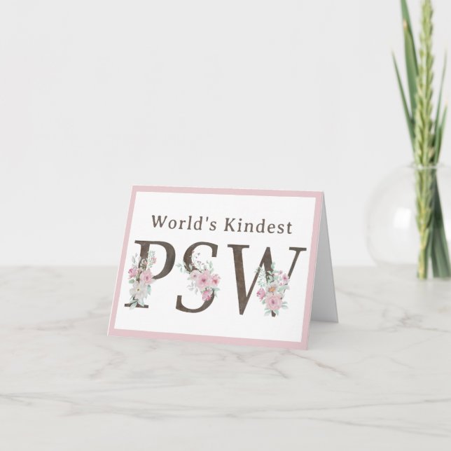 Cartão De Agradecimento World’s Kindest  PSW Floral Christmas (Frente)