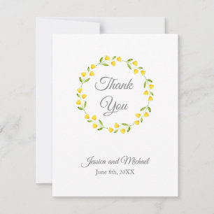 Cartão De Agradecimento Wreath Floral Amarelo