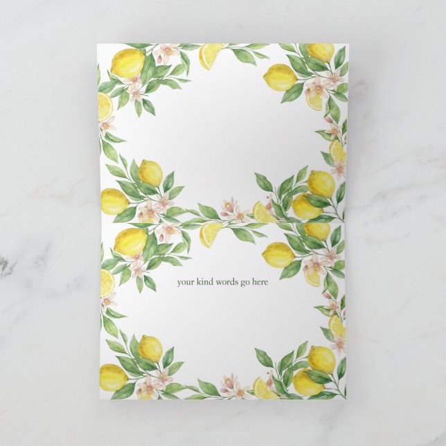 Cartão De Agradecimento Wreath Mediterranean thank you Bridesmaid card (Interior)