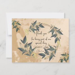 Cartão De Agradecimento Wreath Olive Personalizada