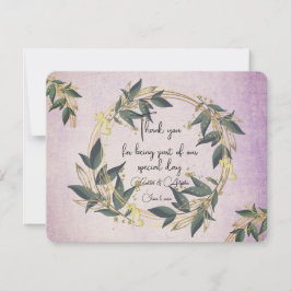 Cartão De Agradecimento Wreath Olive Personalizada