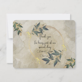 Cartão De Agradecimento Wreath Olive Personalizada