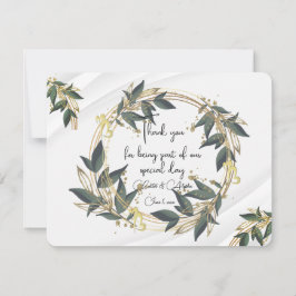 Cartão De Agradecimento Wreath Olive Personalizada